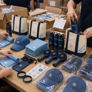 Bulk Custom Summer Outdoor Kit Oem Odm Sports Event Swag Pack With Cap <b>Cooling</b> <b>Towel</b> Bottle Fan Wristband Tote - Product Image 4