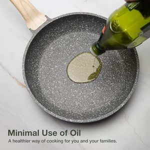 Modern Eco-Friendly Non-Stick Forged Aluminum Fry <b>Pan</b> with Bakelite Handle and Glass Cover for Gas and Induction Cookers - Product Image 3