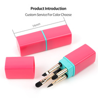 Lidschatten Reise Großhandel 4 in 1 Synthetic Vegan Logo Kunststoff griff Private Label Vegan Custom Professional Make-up Pinsel