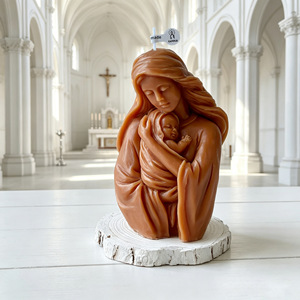 3D Sculpted Mother And Baby Figurine Scented <b>Candle</b> Hand Carved Statue <b>Candle</b> For Home Table Decor <b>Gift</b> - Product Image 4