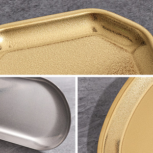 Stainless Steel <strong>Square</strong> Dish Silver Gold Cake Snack <strong>Dessert</strong> Pastry Serving <strong>Tray</strong> Kimchi Sauce Dipping Plates - Product Image 2