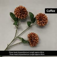 Handgemaakte 5-koppige zijden kunstchrysant - realistische & zachte kunstbloem