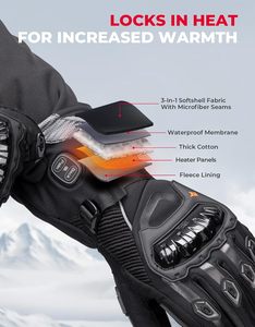 <span class=keywords><strong>Gants</strong></span> <span class=keywords><strong>chauffants</strong></span> rechargeables en polyester pour hommes et femmes, hiver, moto, snowboard, ski, cyclisme, imperméables, poignet réglable - Product Image 4