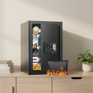 خزنة أوروبية أمريكية صغيرة مضادة للسرقة للمكاتب مع قفل ببصمة الإصبع وكلمة مرور، مقاس 33×33×36 سم، للتجارة عبر الحدود الحصرية - Product Image 5