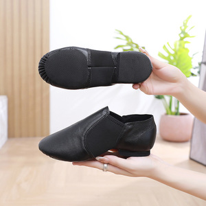 <strong>Wholesale</strong> Women's <strong>Central</strong> Gore Slip Jazz Shoes Model Genuine Leather Upper Rubber Sole Dance Shoes Size 28-45 - Product Image 4