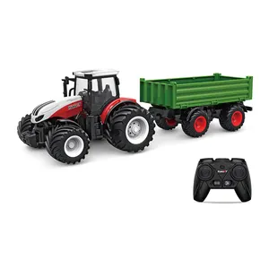 2.4 GHZ 1/24 6通道农民汽车模型塑料遥控拖拉机玩具与农业运输机