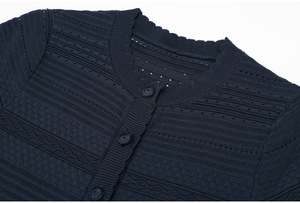<span class=keywords><strong>Robe</strong></span> longue trapèze en maille unie pour <span class=keywords><strong>femme</strong></span>, col rond, <span class=keywords><strong>manches</strong></span> <span class=keywords><strong>courtes</strong></span>, ourlet à volants, design ajouré, qualité supérieure, collection <span class=keywords><strong>été</strong></span> - Product Image 4