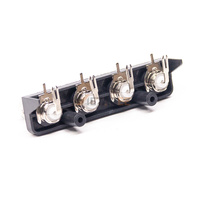 Connecteur BNC femelle à 4 ports, 50 ohms, nickelé, à angle droit, à montage sur panneau