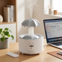 Diffuseur d'arômes rotatif en forme de parapluie, humidificateur à gouttelettes d'eau, brumisateur USB, brume fraîche, télécommande, pour la maison et le bureau, en plastique