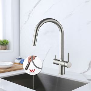 Nieuwe aanwinst: uittrekbare 3-weg keukenkraan met draaibare 2-in-1 mengkraan van roestvrij staal, drinkwaterkraan - Product Image 2