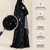 Abaya Zifeng OEM pour femmes musulmanes, imprimé floral, robe longue à manches longues, robe ample élégante pour tous les jours, occasions décontractées et à la maison