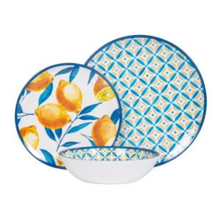 Juego de <span class=keywords><strong>Vajilla</strong></span> de <span class=keywords><strong>Melamina</strong></span> con Diseño de Limones, <span class=keywords><strong>12</strong></span> <span class=keywords><strong>Piezas</strong></span>, Ligero e Irrompible, para Comidas Informales y Picnics al Aire Libre - Product Image 3