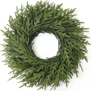 Guirlande <span class=keywords><strong>de</strong></span> Noël réaliste et souple <span class=keywords><strong>de</strong></span> 26 pouces pour porte d'entrée, mur extérieur, fenêtre, décoration <span class=keywords><strong>de</strong></span> Noël et <span class=keywords><strong>de</strong></span> Thanksgiving, intérieur - Product Image 1