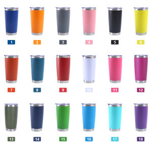 Termo de acero inoxidable con logo personalizado, recubrimiento en polvo, taza de café de viaje con tapa, termo de doble capa - Product Image 3