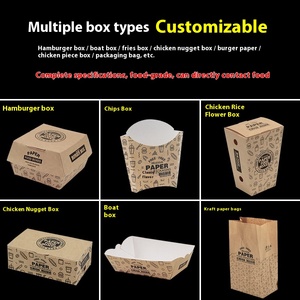 Mỹ gà cốm Hamburger khoai tây chiên khoai tây chiên bỏng ngô Hộp Tùy chỉnh bán buôn Kraft túi giấy đóng dấu cho thực phẩm giảm giá miễn phí - Product Image 4