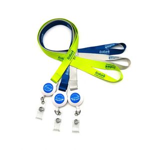 Lanière personnalisée promotionnelle QM en polyester / Porte-badge avec crochet, impression sérigraphique de haute qualité - Product Image 3