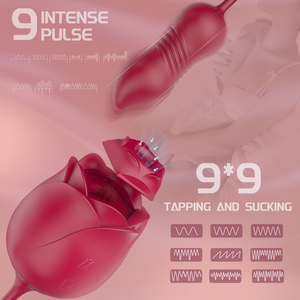 S-Hande 2 en 1 Thrusting Rose Vagina Vibrador Juguete Succión Rose Vibrador G Sopt Clitoris Estimulador Vibrador para Mujeres - Product Image 2