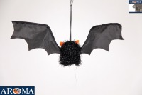 Dekorasi Kelelawar Bulu Halloween Interaktif untuk Luar Ruangan, properti animasi dengan Sayap yang Bergetar & Mata yang Bergerak untuk pesta, bar, taman, halaman