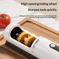 Nouvel Aiguiseur de Couteaux Électrique Transfrontalier Entièrement Automatique pour Cuisine, Meuleuse USB avec Boîtier ABS et Bouton