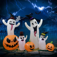Décorations lumineuses LED d'Halloween transfrontalières gonflables K258, fantôme citrouille à langue collante, effrayantes pour l'extérieur