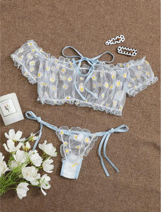 Sexy BH & Slip Set Dessous Ultra dünne durchsichtige sexy Floral Lace Under wire Set BH - Product Image 6
