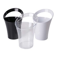 Petit Seau à Glace en Plastique pour Vin, Champagne, Bière, Vodka, Rhum, Rond, Carré, Triangle, Rectangle, Forme Inclinée, avec Poignées