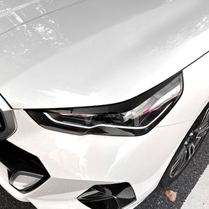 Bmw 5 Series Front Headlight Eyebrow Sticker Piano Black Carbon Fiber Texture Vinyl Car Body Modification Sticker - Product Image 1