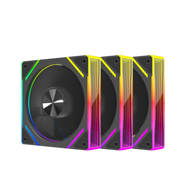 Hot Prism 7 Pro Pc Case Fans 120mm ARGB Synchronize Pwm Pack Infinite Lens Glow High Speed Cooling Chassis Fan for Computer Case