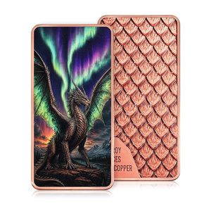 Fantasy Dragon 10 Troy Ounces Barre de Cuivre Fin avec Relief 3D Imprimé en Couleur, Lingot de Cuivre Massif 10oz - Product Image 2