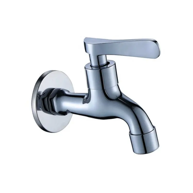 Chrome Plating Zinc Bib Cock Faucet Tap Kitchen Factory Direct Sell Brass Modern Wash Basin Wall Mounted Basin,washing Machine