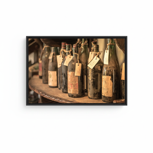 Vintage Wine Bottles Printed Canvas Art: Elegant Bar Decor,<b>BLACK</b> <b>FRAMED</b> CANVAS - Product Image 2