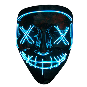 LED schwarz V-Maske für Halloween 10 Farben auf Lager Fabrik preis el Draht Make-up-Maske - Product Image 5