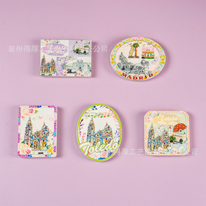 Imanes de nevera hechos a mano de ciudades europeas, juego de varias piezas, diseño tradicional, adhesivo magnético, regalo - Product Image 1