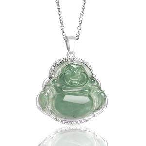 Colgante de Jadeíta Natural de Myanmar con Buda, Plata S925, Joyería para Mujer, Estilo Chino, Regalo con Certificado de Tasación D364 - Product Image 2
