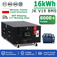 Batería Lifepo4 de 48V 51.2V 314AH con BMS JK V19 y Calefacción, 8000+ Ciclos, para Sistemas de Energía Doméstica Fuera de la Red (Stock UE, DDP)