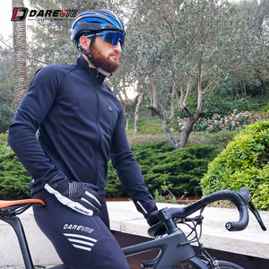 Darevie professionnel cyclisme thermique polaire cyclisme <span class=keywords><strong>veste</strong></span> confort hommes coupe-vent col montant vélo de route vêtements de cyclisme - Product Image 4
