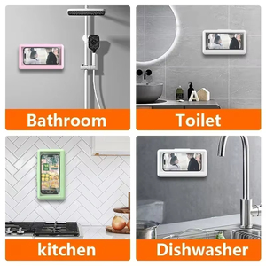 Waterproof Bathroom Wall-mounted Mobile Phone Box Protective Cover Touch Screen Mobile Phone Holder Kitchen Sealed Storage - Product Image 5