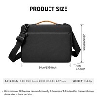 Sac à bandoulière pour ordinateur portable 13-14 pouces, résistant à l'eau et aux chocs, avec logo personnalisé, idéal pour les voyages d'affaires, vente en gros
