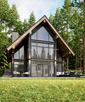 Villa moderne à deux étages en structure acier de luxe avec design triangulaire, décoration luxueuse, installation facile pour usage hôtelier