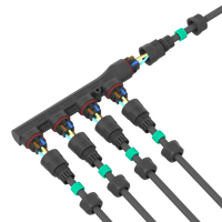 Connecteur de câble d'alimentation d'éclairage à verrouillage rapide parallèle/série 1 entrée à 4 distributeur de câble/séparateur 2Pin prise IP68 étanche