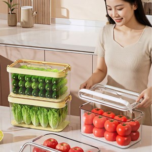 Large Capacity <b>Refrigerator</b> Storage Box Food Grade With Lid For Fruit Vegetable Organization - Product Image 3
