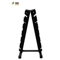 Vente flash : Étagère à haltères pliable et durable en acier inoxydable, équipement de fitness pour la salle de sport, 2 niveaux, pour l'entraînement musculaire à domicile, 6 paires (12 pièces)