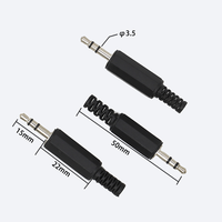 Plastique noir 3.5mm stéréo Audio mâle prise Jack à souder connecteur casque 3 pôles Mono prise convertisseur adaptateur mâle prise