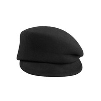 Béret plissé en laine noire pour femme, style rétro britannique, casquette de peintre ou de newsboy, chaud pour l'automne et l'hiver, style artiste littéraire