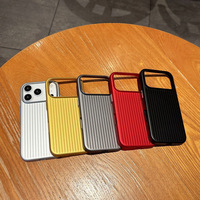 Funda Metálica para Teléfono con Diseño de Maleta para iPhone 17 Pro Max 15, Antigolpes, con Botones Metálicos a Rayas