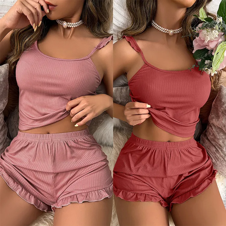 Garment Manufacturers Pajama Set Summer Sexy Casual Night Dresses for Woman Sleeping