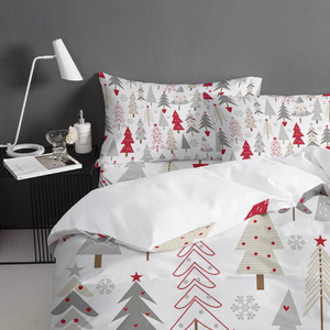 Weihnachten Neujahr Dekor Weiche Luxus Schlafzimmer King <span class=keywords><strong>Size</strong></span> Bettlaken Set individuell bedruckte 4 Stück Bettdecke Bettwäsche-Set - Product Image 2