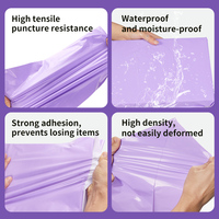 Sacs d'emballage express/colis personnalisables RUIQI écologiques en polyéthylène haute densité violet, autocollants, imperméables