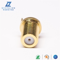Conector hembra F chapado en oro de cobre puro, placa PCB soldada con paso de 1,5 MM y tipo de conector de orificio interior roscado exterior