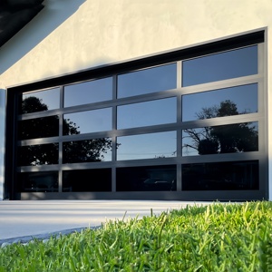 Nouveau style <span class=keywords><strong>de</strong></span> <span class=keywords><strong>porte</strong></span> <span class=keywords><strong>de</strong></span> <span class=keywords><strong>garage</strong></span> enroulable isolée <span class=keywords><strong>de</strong></span> haute qualité à pleine vue automatique en aluminium avec panneau affleurant - Product Image 2